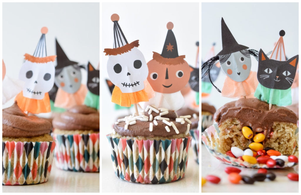 PIÑATA CUPCAKES with Coconut Whipped Chocolate Frosting ~Recipe by Larisa Braun @larisafbraun