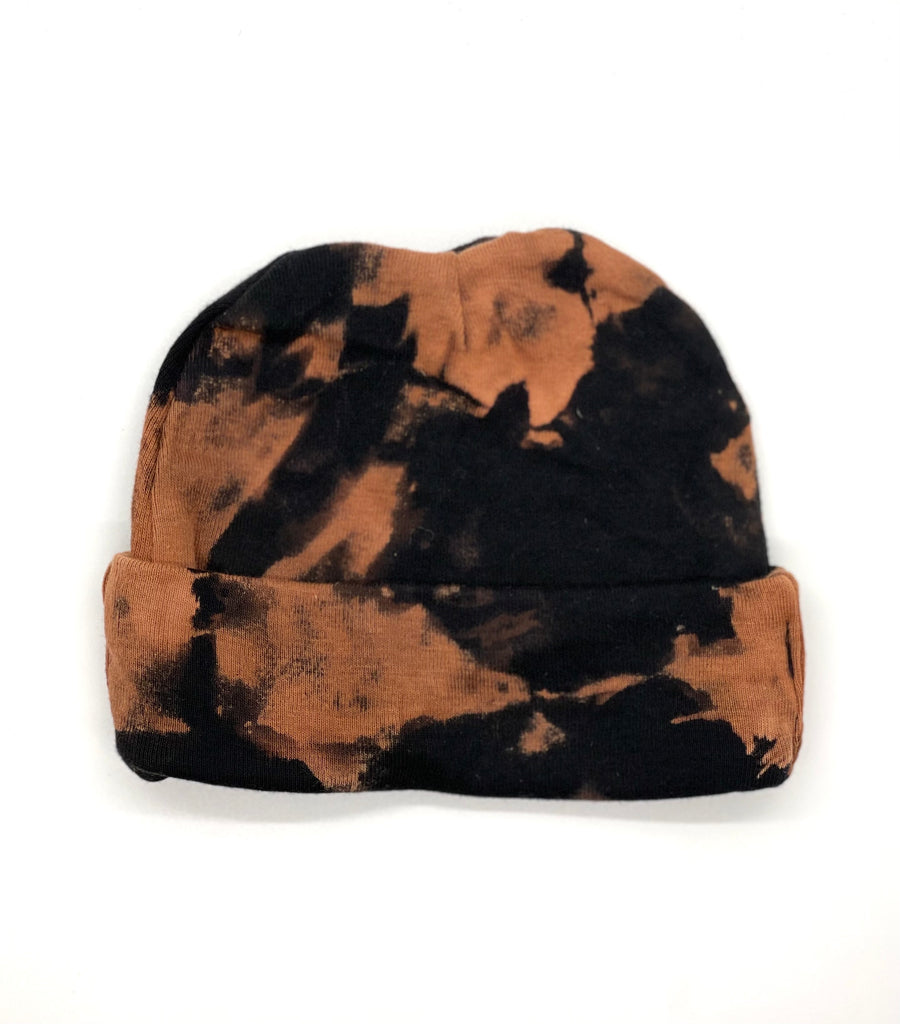 Halloween Tie Dye Beanie, baby hat, baby beanie, soft baby hat, orange and black baby clothes, baby Halloween clothing